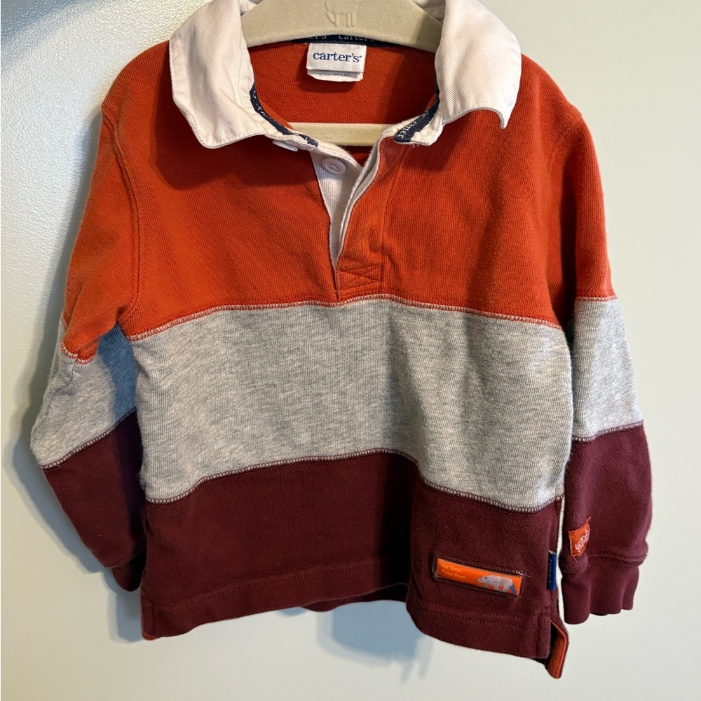 Vintage Y2K 2003 Eric Carle Polar Bear HTF Toddler 3T Collared Top Colorblock